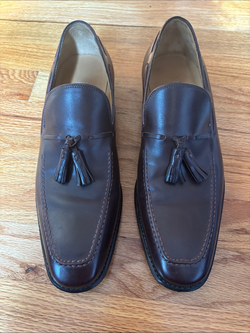 Salvatore Ferragamo Dark Brown Leather Tassel Loafers